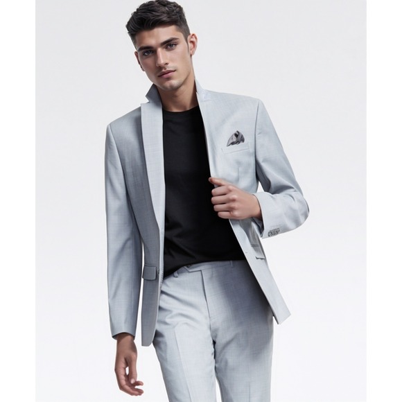 Bar III Other - bar III 2 Piece Suit Mens 40S Pants 32x30 Light Grey Wool Blend Business Casual